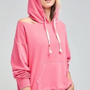 Wildfox Shady Lady Cold Shoulder Rose Sweatshirt Hoodie | Casual Pullover